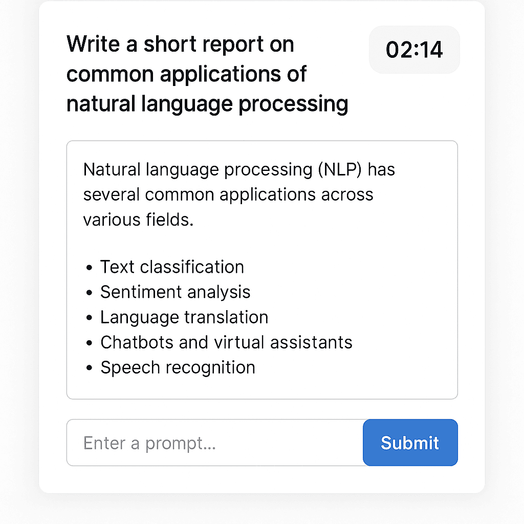 Example AI challenge question